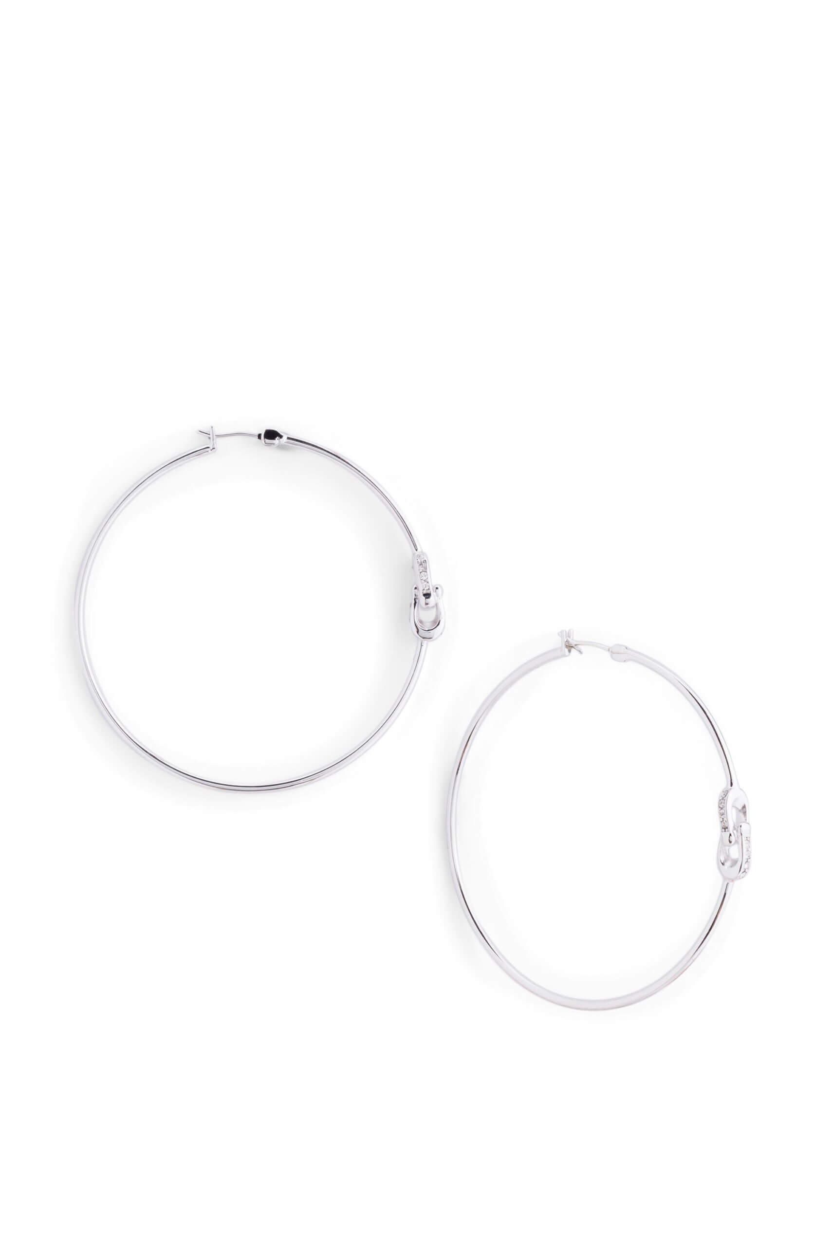 Stitch Fix women's large silver hoop earrings.