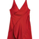 Stitch Fix women’s sleeveless burgundy wrap mini dress.