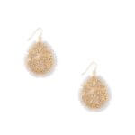 Stitch Fix women’s gold filigree and grey bead drop earrings.