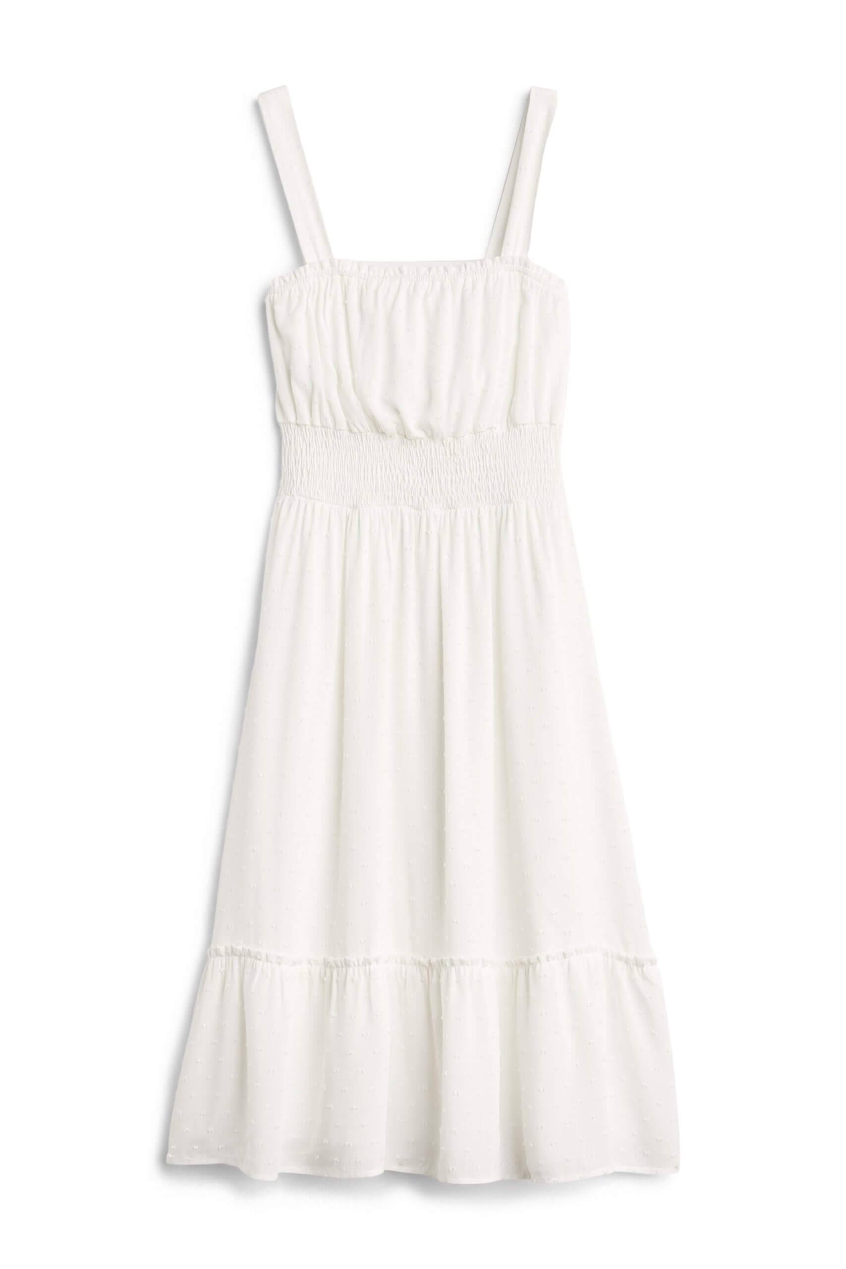 Stitch Fix women’s cottagecore aesthetic white dress with smocked waist.