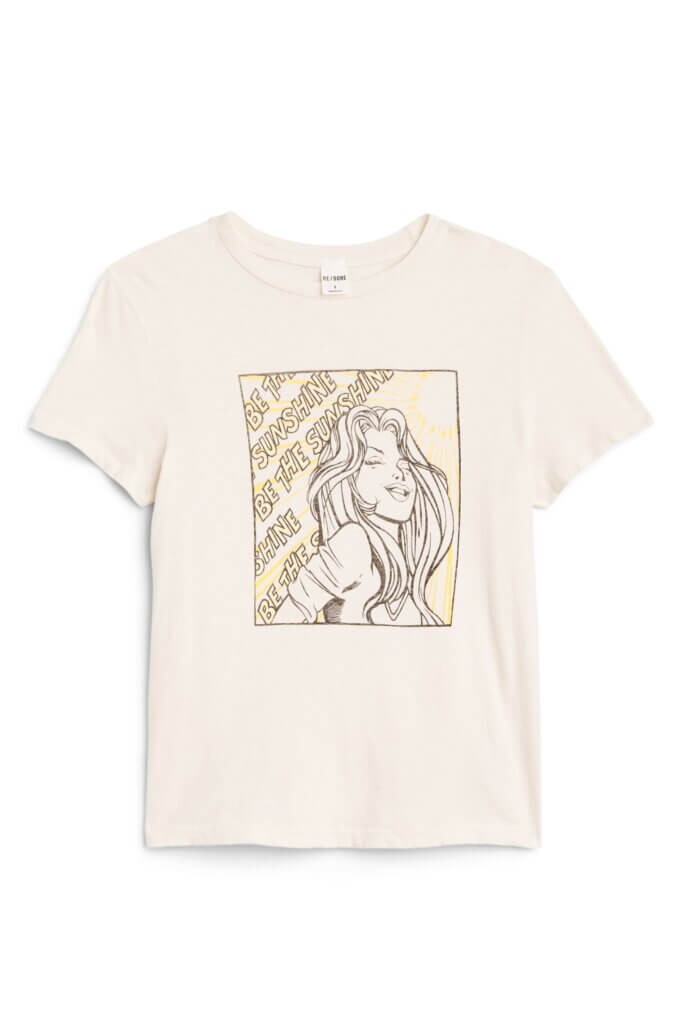 Stitch Fix women's white graphic tee.