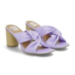 Stitch Fix women’s purple knotted slide heels.
