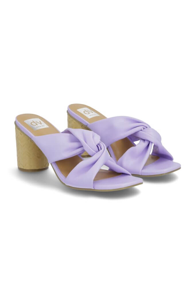 Stitch Fix women’s purple knotted slide heels.