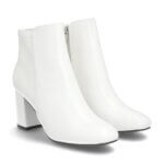 Stitch Fix women’s white booties with block heels.