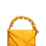 Stitch Fix women’s yellow envelope purse with braided top handle.