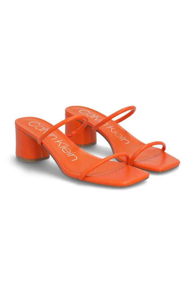 Stitch Fix women's orange heeled sandals.