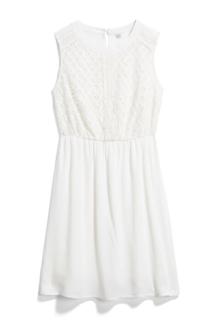 Stitch Fix women’s A-line little white dress with crochet.