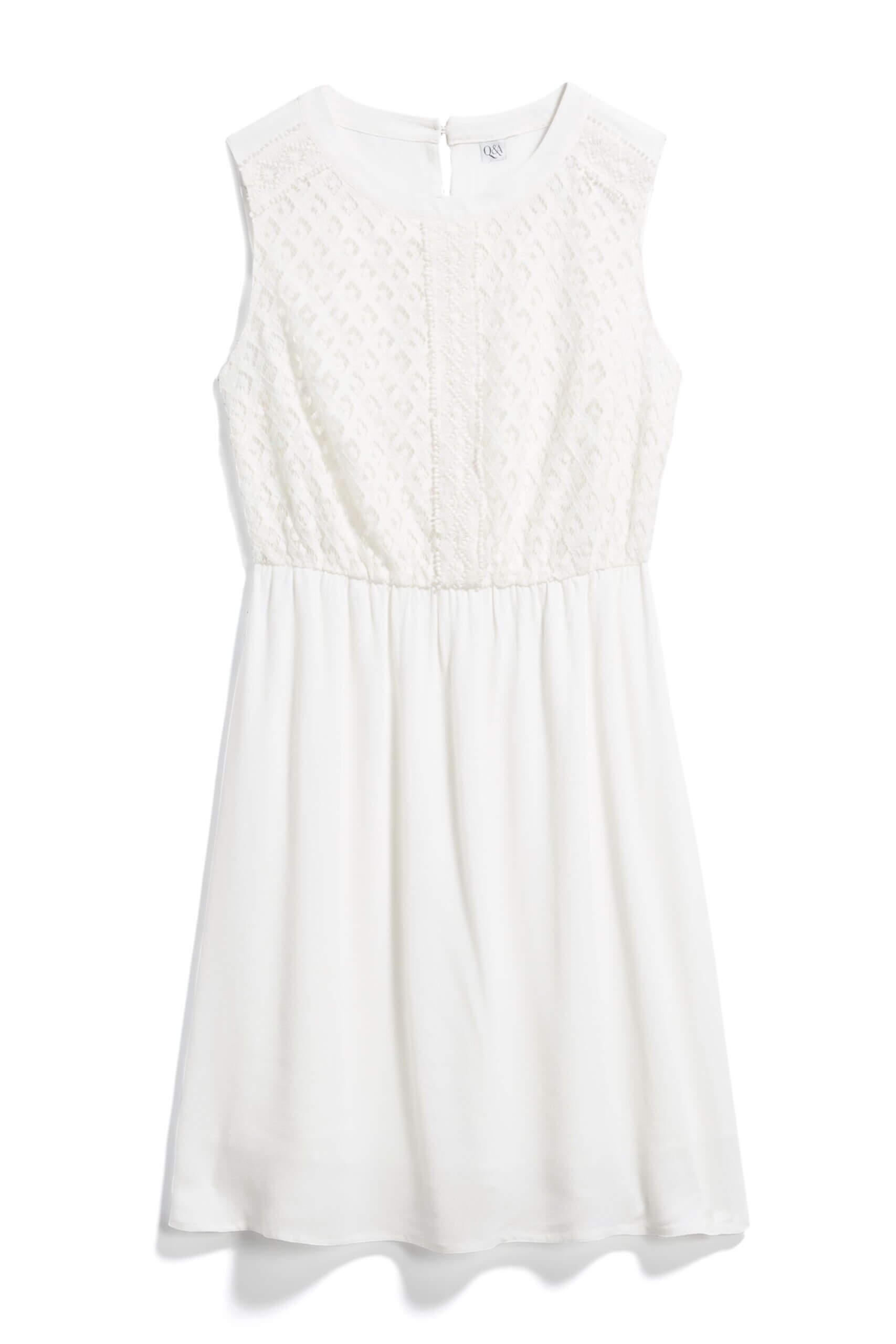 Stitch Fix women’s A-line little white dress with crochet.