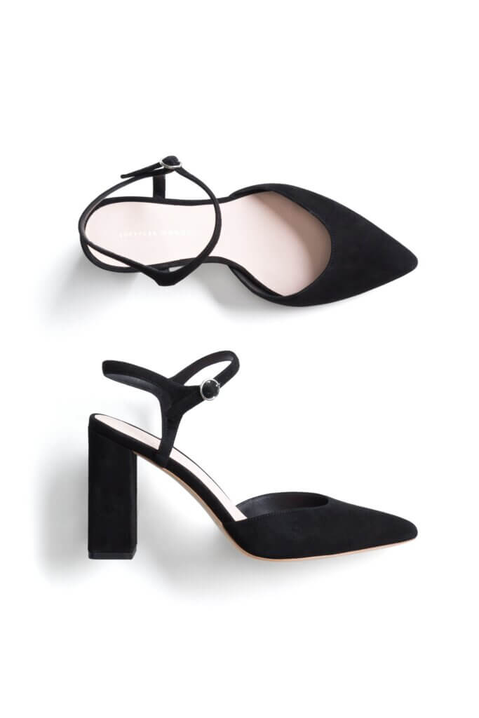 Stitch Fix women's black, pointed-toe, block heels.