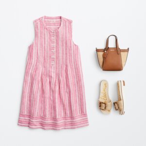 beach vacation outfit with pink dress