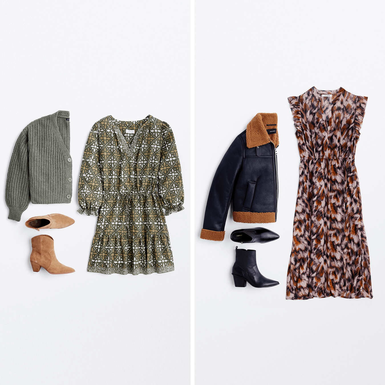 anytime dresses featuring boots and jackets for fall