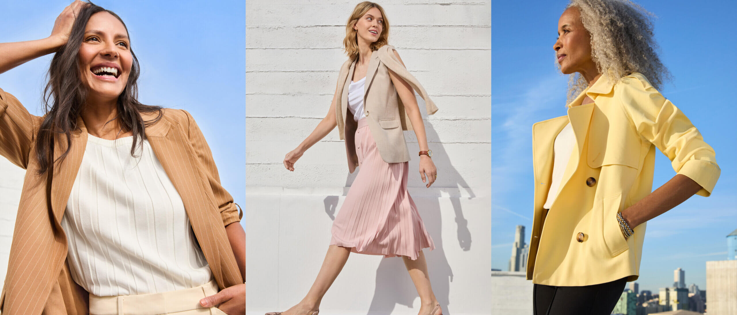 Spring workwear outfits being worn by women
