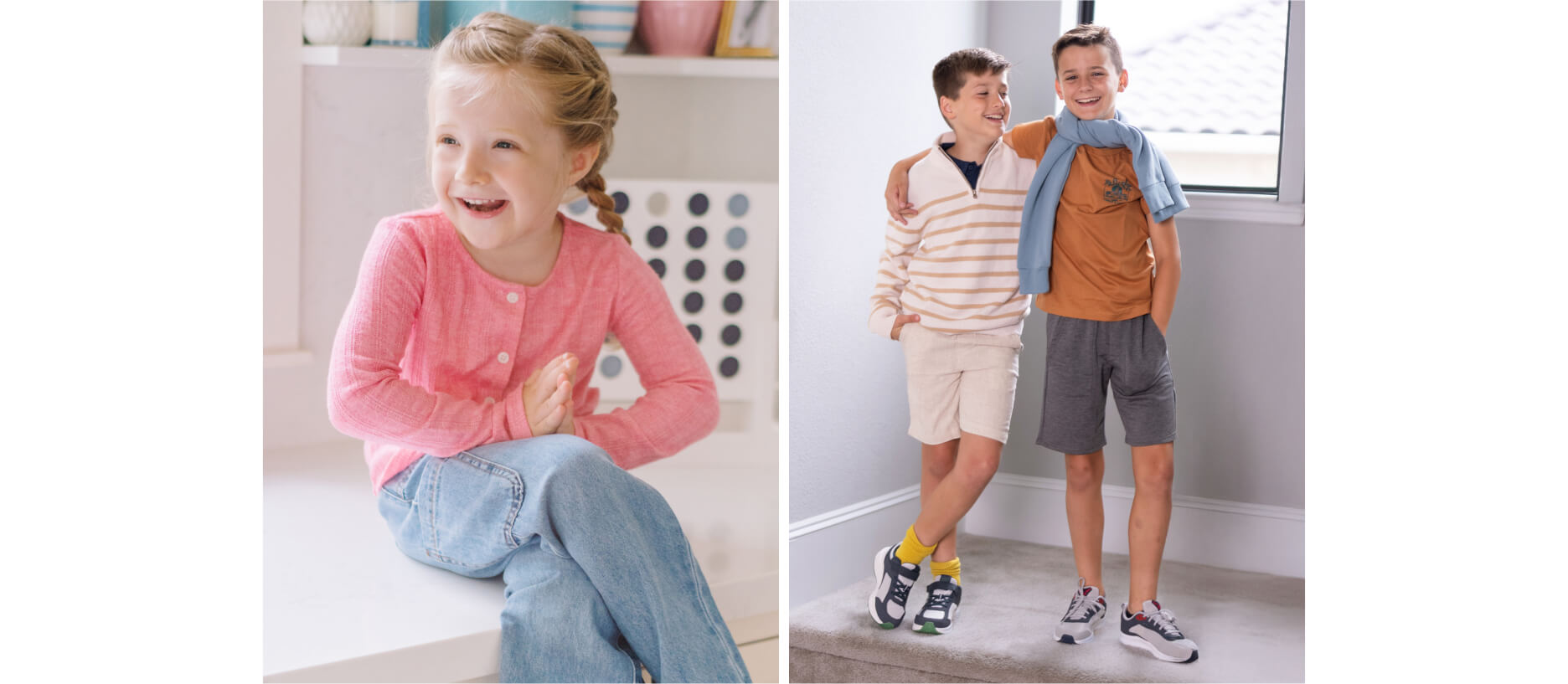 girl and two boys in fall outfits for school