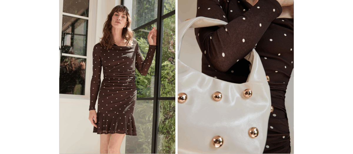 polka dot outfits for women winter