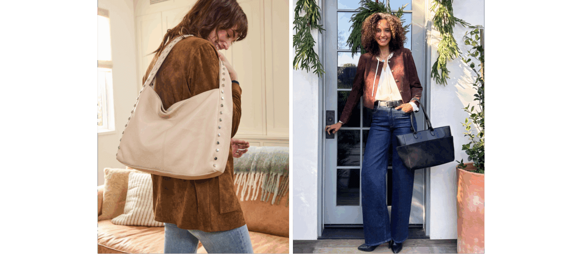 winter outfits with oversized bags for women