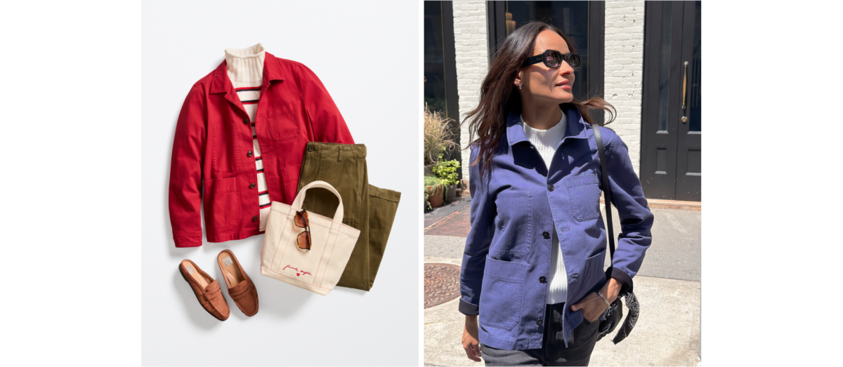jacket with sweater pants and shoes for seasonal shift