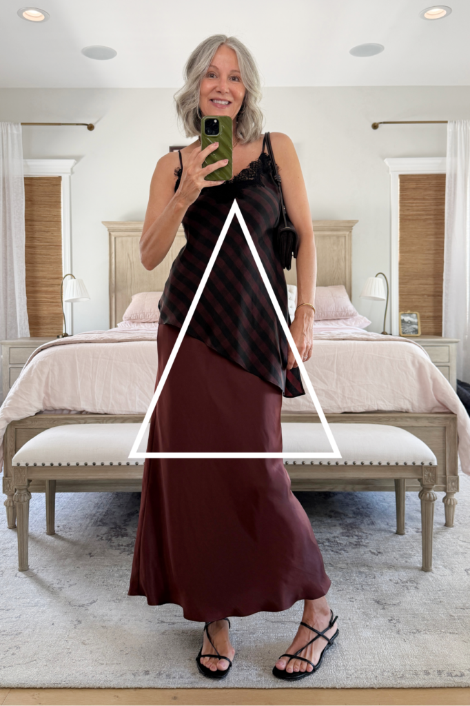 Triangle body shape outfit